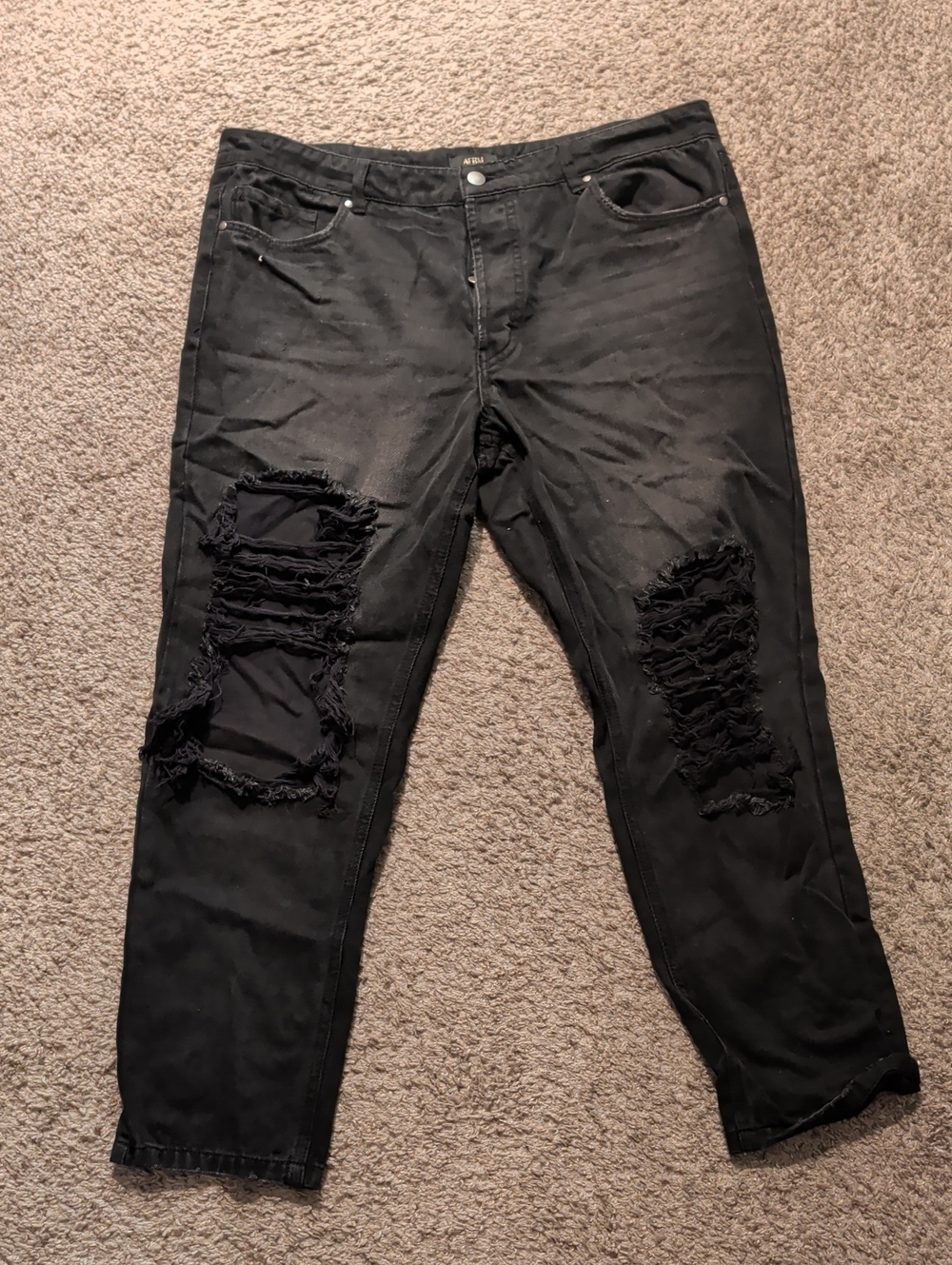 Distressed Black Ripped Jeans